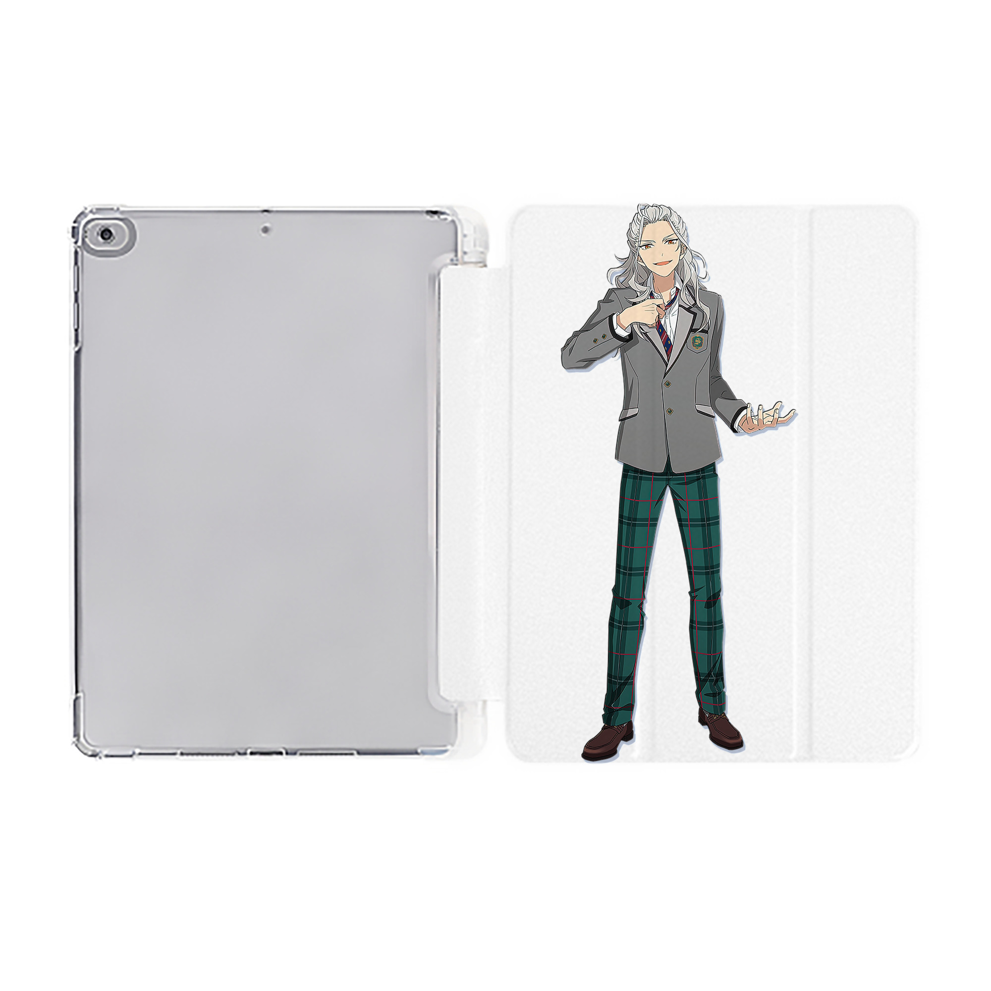 あんさんぶるスターズ! Ensemble Stars IPad ケース ペン収納付き 三つ折りスタンド PUレザー×シリコン 対応機種9.5/10.5/10.9インチ
